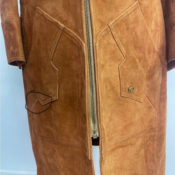 Vintage 1970’s Ted Lapidus Unisex Suede Trench Coat & Matching Flare Pant - Picture 7 of 9